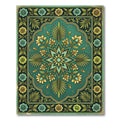 Vintage Emerald Golden Floral Star Rug