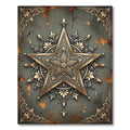 Ornate Golden Five Point Star Rug