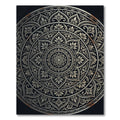 Ornate Metallic Silver Floral Medallion Rug