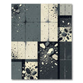 Monochrome Pebble Scattered Grid Rug