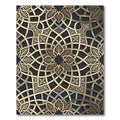 Elegant Gold Interlocking Geometric Lattice Rug