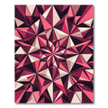 Modern Geometric Ruby Prism Art Rug
