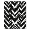 Black White Monochrome Jagged Chevron Rug