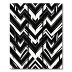 Black White Monochrome Jagged Chevron Rug