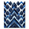 Bold Blue Chevron Geometric Abstraction Rug