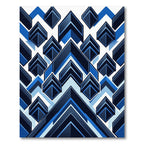 Bold Blue Chevron Geometric Abstraction Rug