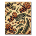 Dino Fossil Earthy Tone Trellis Rug