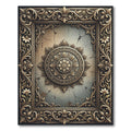 Ornate Gold Floral Frame Rug