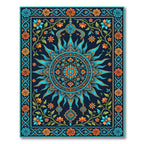 Celestial Sun Floral Garden Tapestry Rug