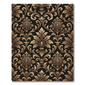 Elegant Gold Damask Charcoal Swirl Rug