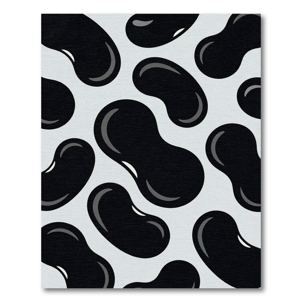 Monochrome Black Bean Scatter Rug
