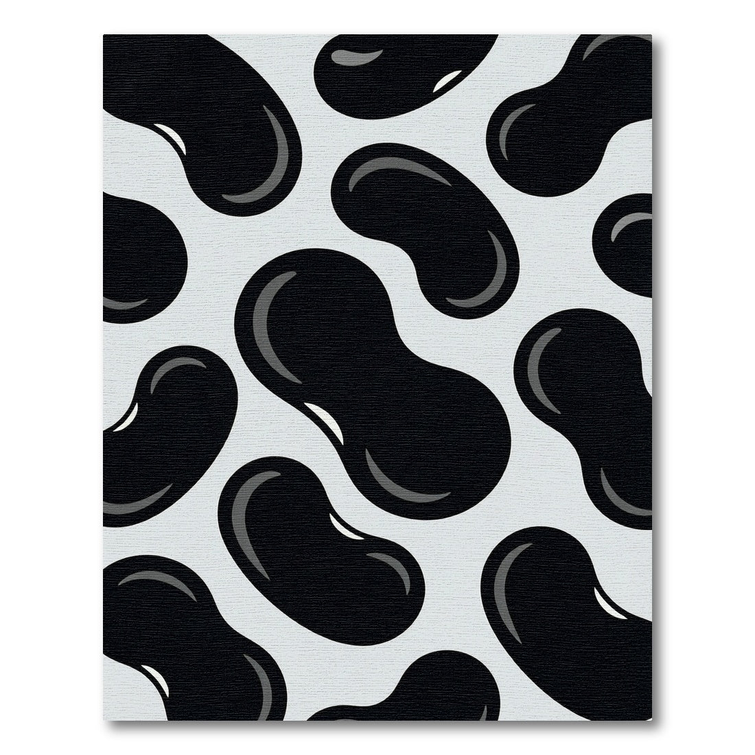 Monochrome Black Bean Scatter Rug
