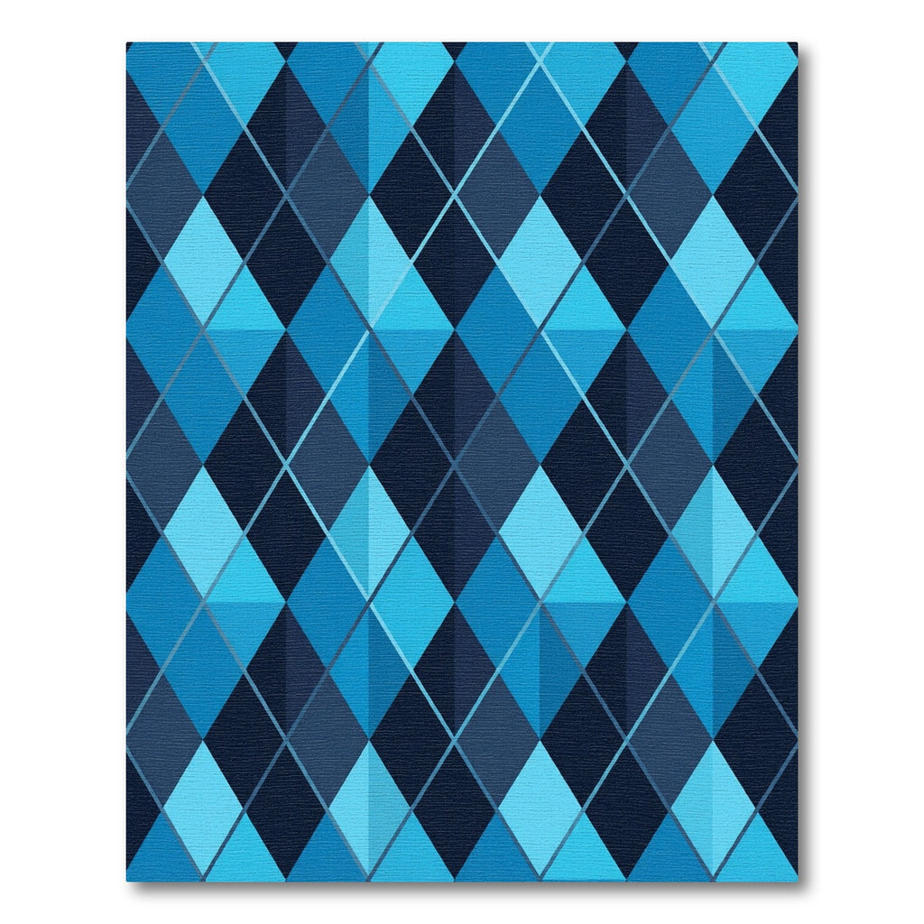 Geometric Blue Argyle Diamond Rug