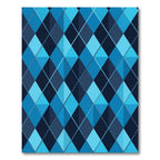 Geometric Blue Argyle Diamond Rug