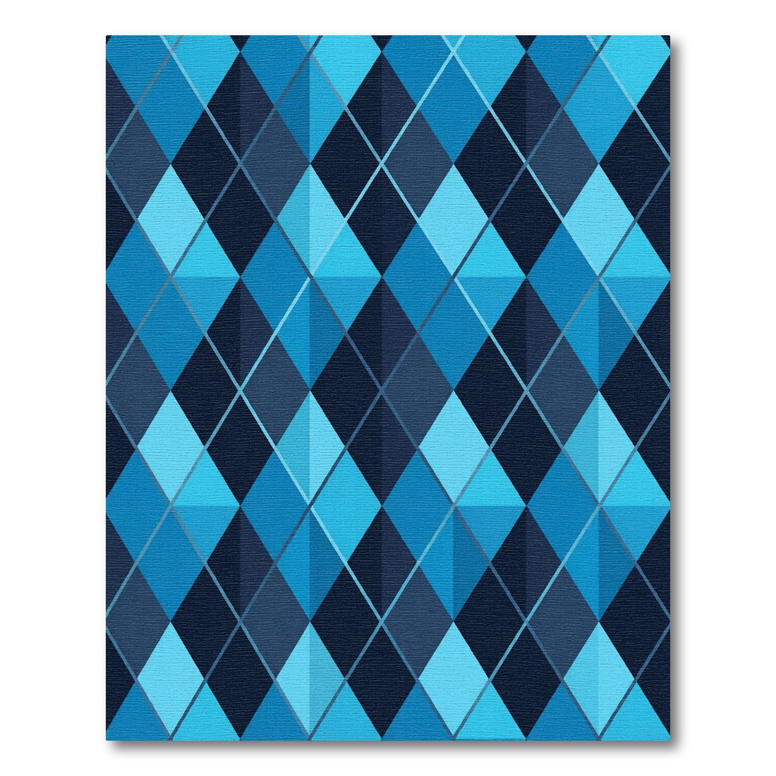 Geometric Blue Argyle Diamond Rug