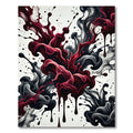 Dark Crimson Ink Swirl Abstract Art Rug