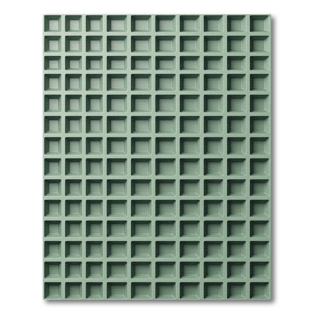 Minimalist Sage Green Grid Square Rug