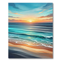 Ethereal Golden Sunset Coastal Wave Rug