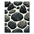 Dark Pebble Arrangement Graphic Art Rug