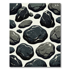 Dark Pebble Arrangement Graphic Art Rug