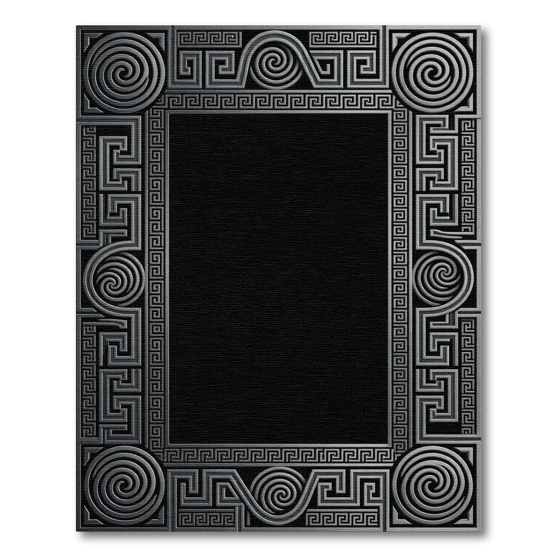 Silver Geometric Maze Swirl Rug