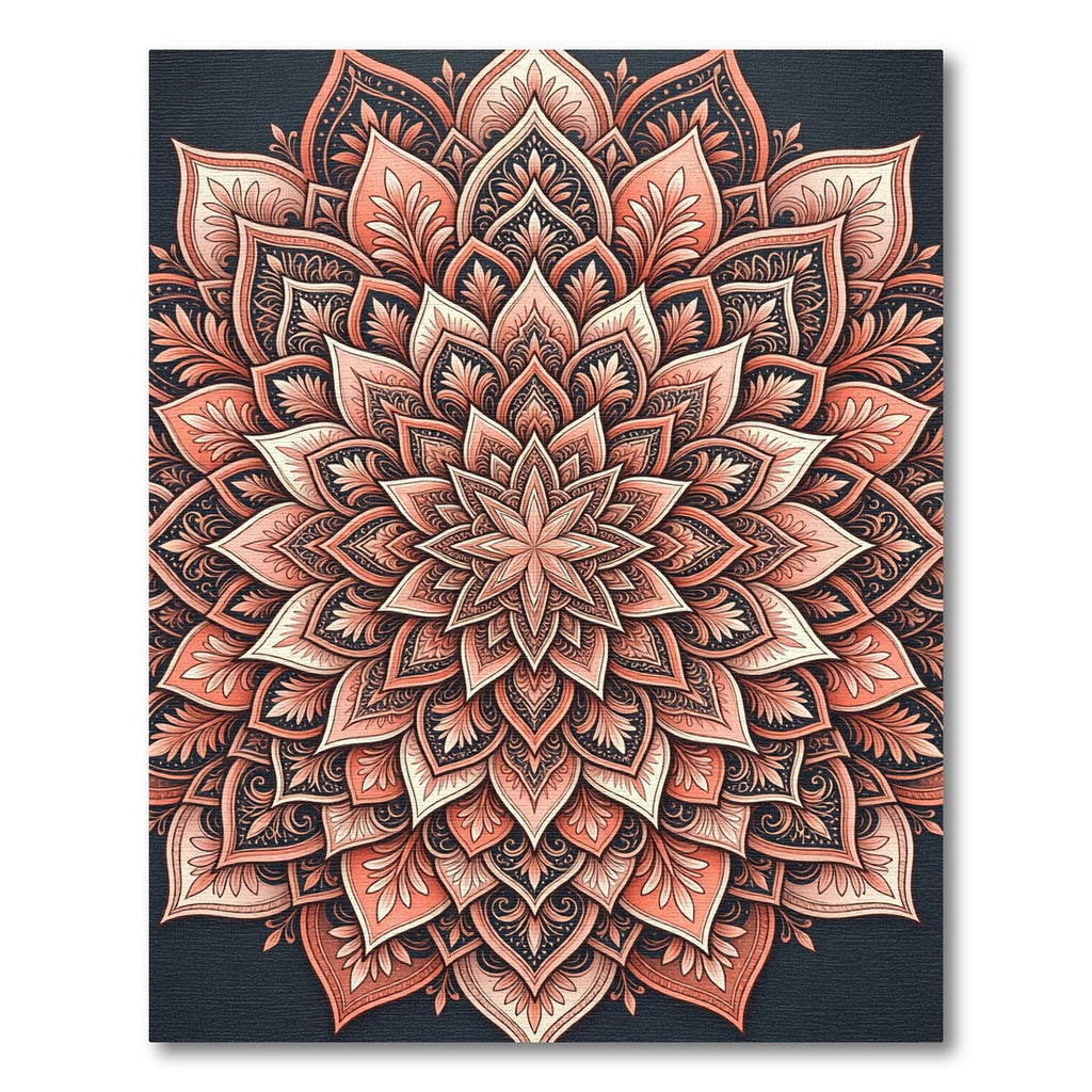 Blush Terracotta Floral Mandala Medallion Rug