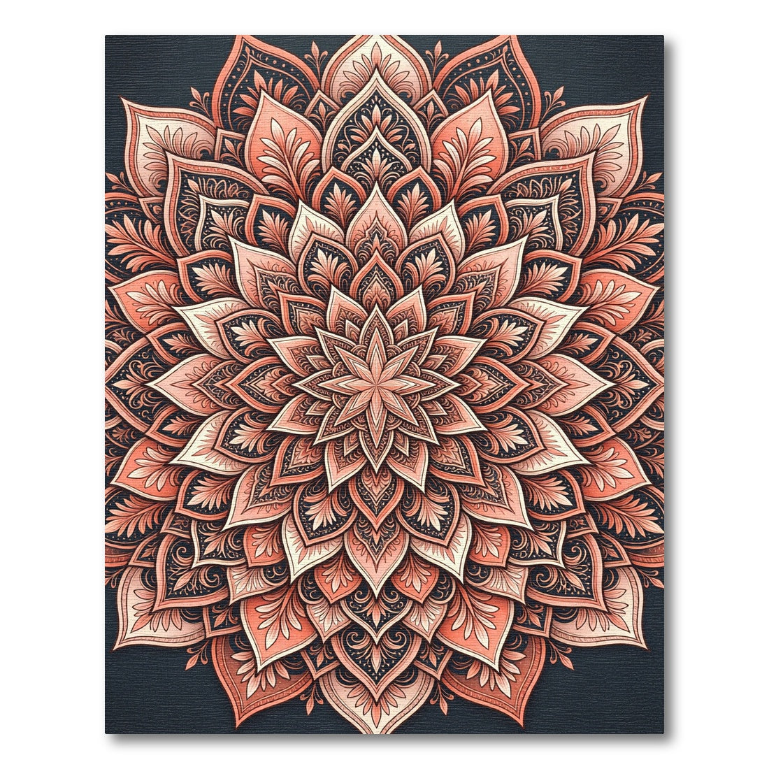 Blush Terracotta Floral Mandala Medallion Rug