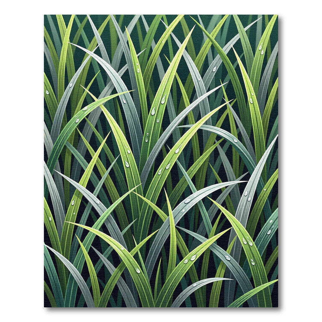 Lush Green Dewy Tropical Grass Rug