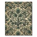 Sage Green Ornate Acanthus Scrollwork Rug