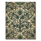 Sage Green Ornate Acanthus Scrollwork Rug