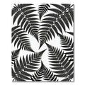 Black White Fern Frond Pattern Rug