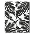 Black White Fern Frond Pattern Rug