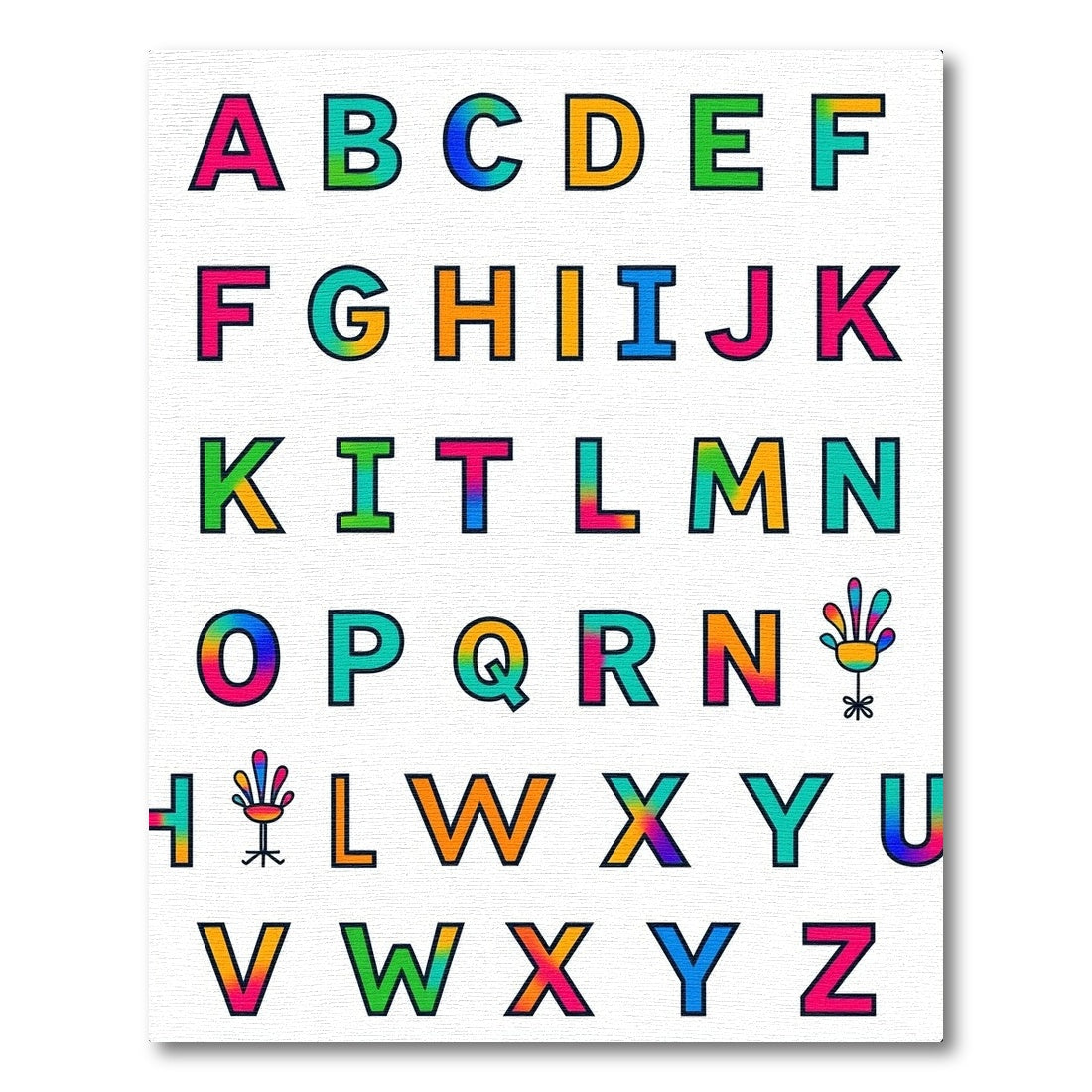 Rainbow Alphabet Letters Bold Rug