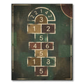 Vintage Hopscotch Grid Earthy Tonal Art Rug