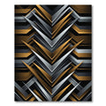 Modern Gold Silver Geometric Angle Rug