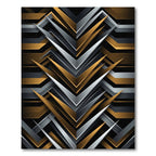 Modern Gold Silver Geometric Angle Rug
