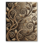 Golden Leaf Scroll Nouveau Rug