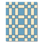 Modern Grid Blue and Cream Plaid Rug