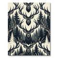 Majestic Forest Stag Silhouette Monochrome Rug