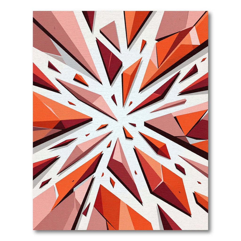 Vibrant Orange Geometric Abstract Explosion Rug
