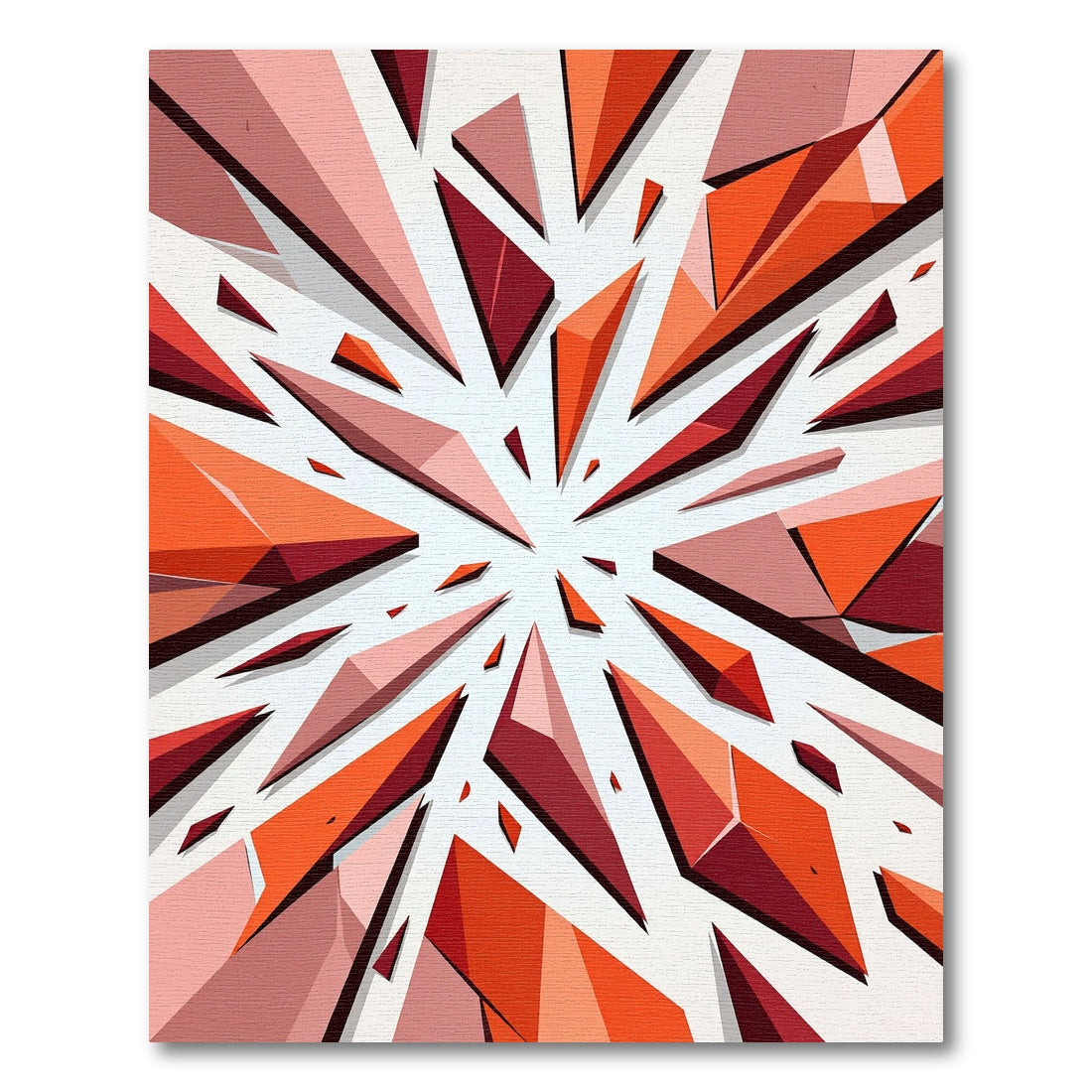 Vibrant Orange Geometric Abstract Explosion Rug