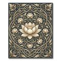 Golden Lotus Floral Scrollwork Rug
