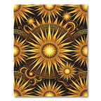 Celestial Gold Sunburst Starry Night Rug