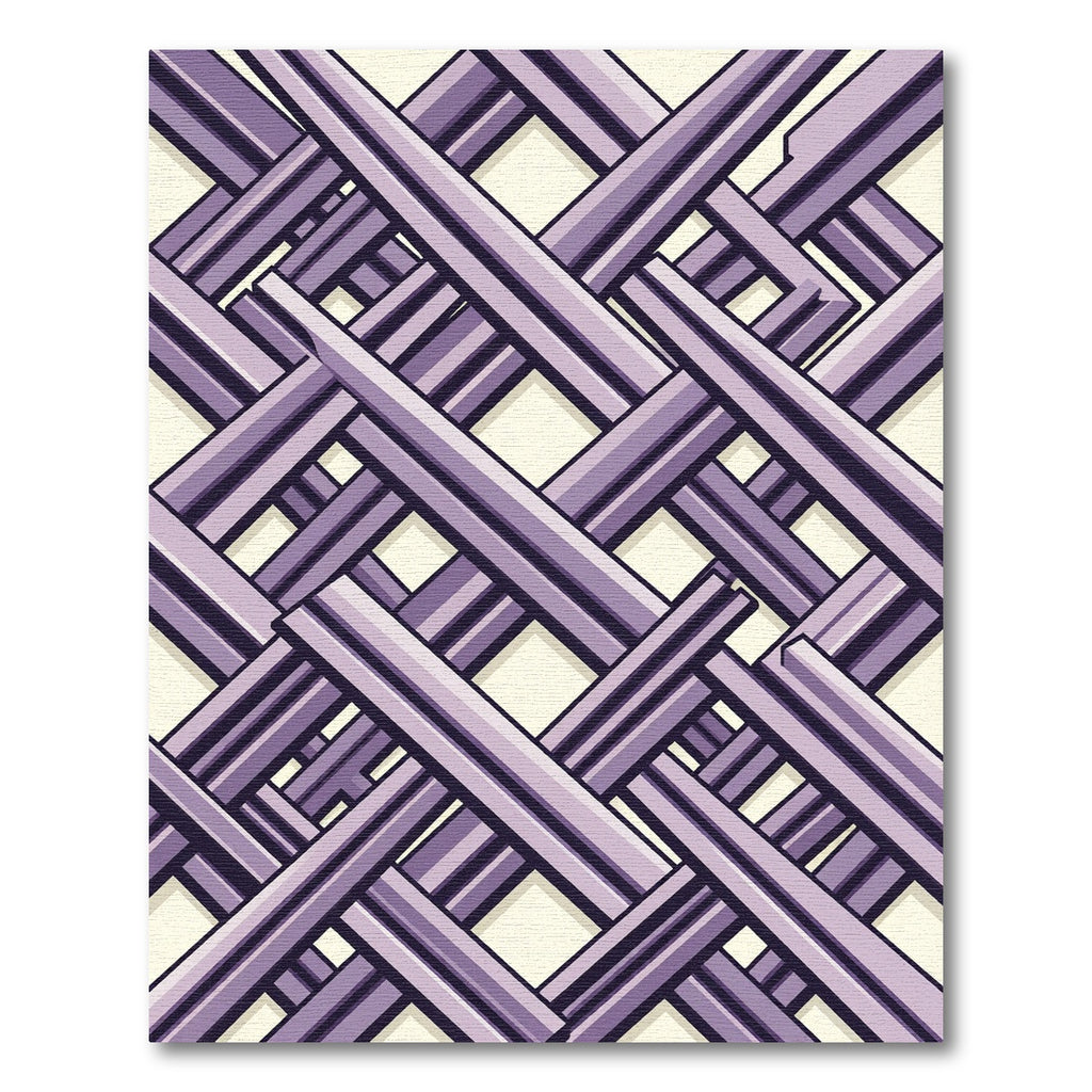 Lavender Geometric Interlocking Linear Lattice Rug