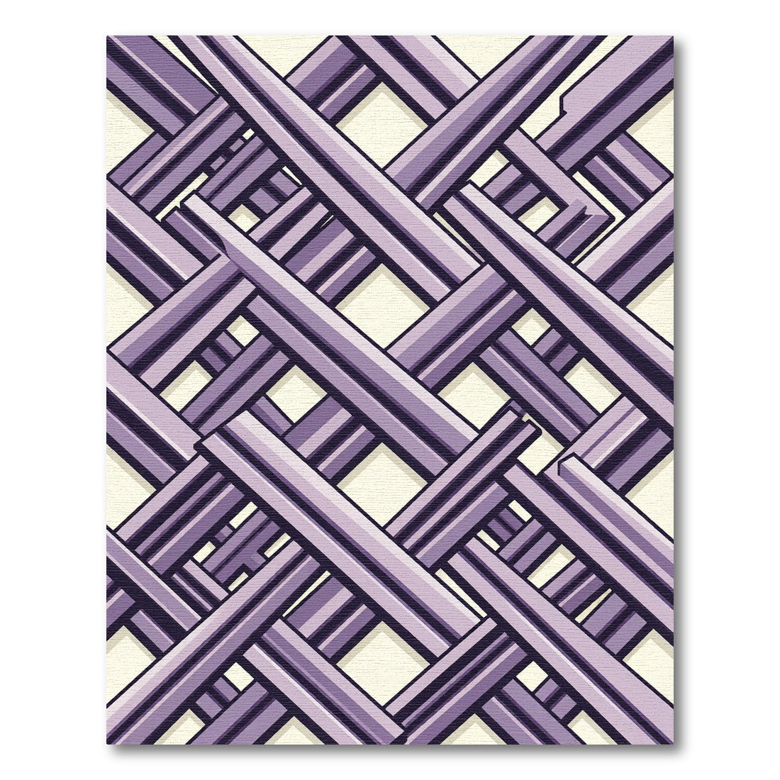 Lavender Geometric Interlocking Linear Lattice Rug