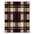Classic Burgundy Tan Plaid Squares Rug