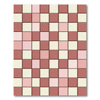 Checkerboard Pink Cream Tones Rug