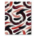 Modern Abstract Black Crimson Curved Brushstrokes Rug