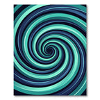 Modern Teal and Navy Swirl Rug