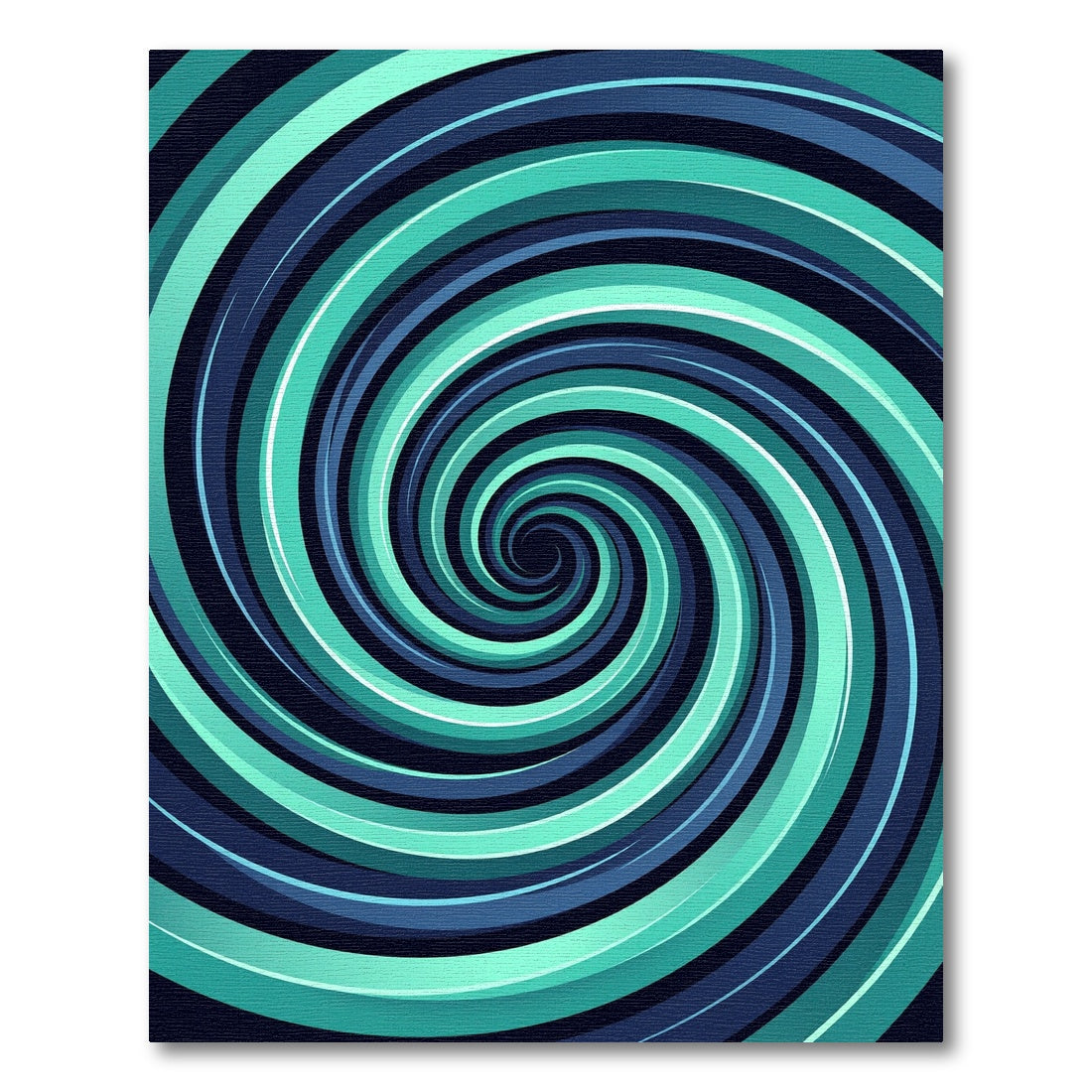 Modern Teal and Navy Swirl Rug